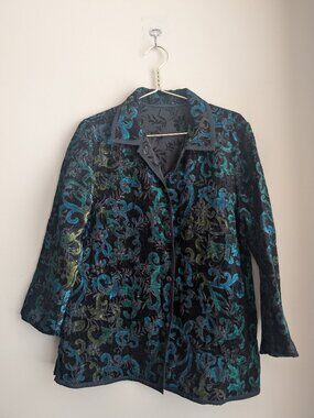 Vintage Jacquard sheen blazer jacket with reversible option